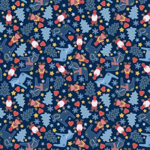 Lewis and Irene - Tomtens Folklore - CE46 Blue Christmas Horses on Blue